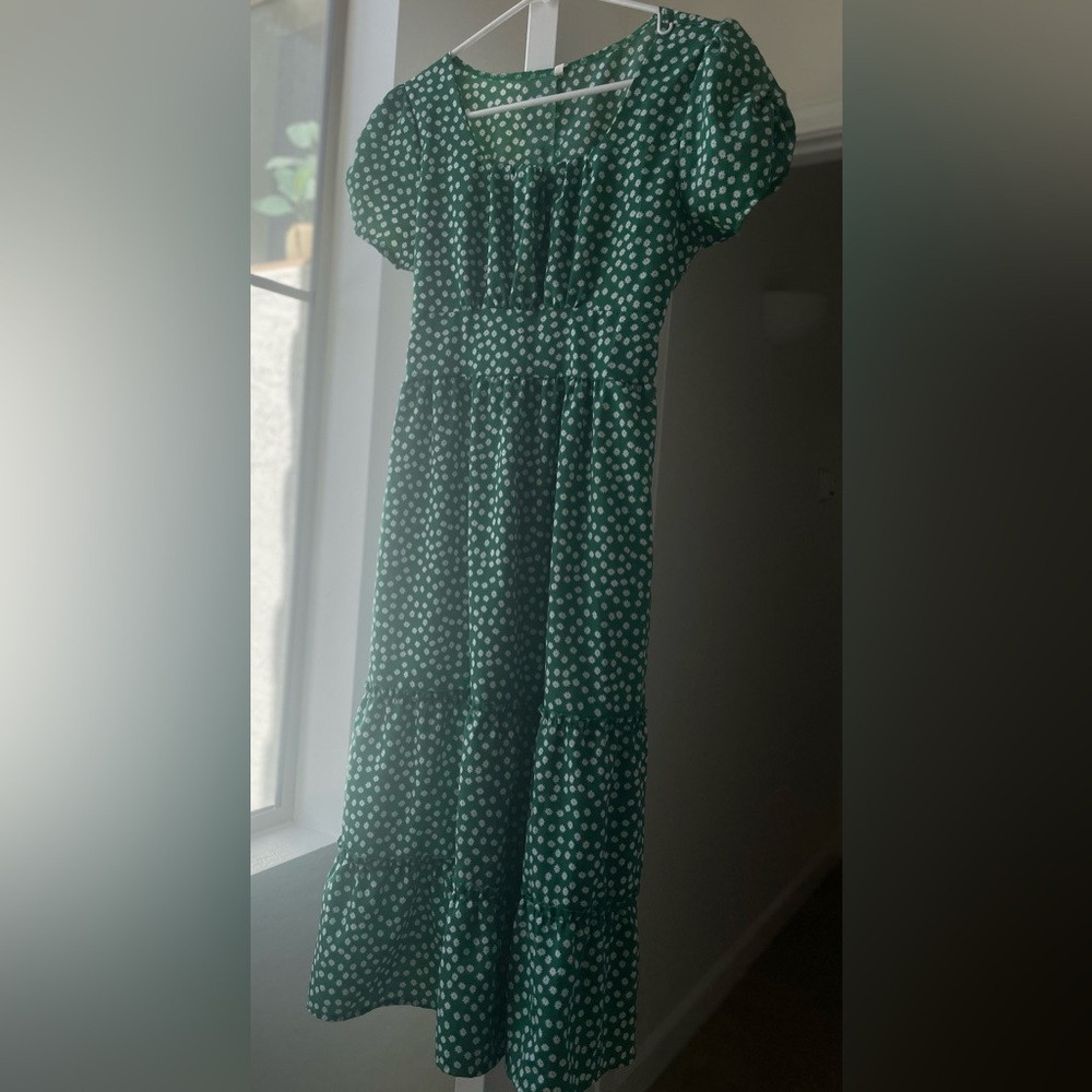 COPY - Flower Maxi Dress Green